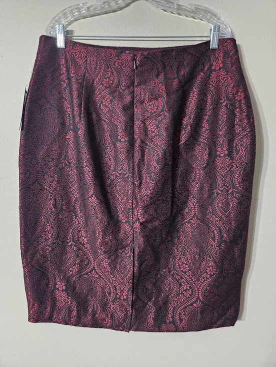 NWT! Worthington Metallic Paisley Skirt Size 18 - Picture 2 of 6
